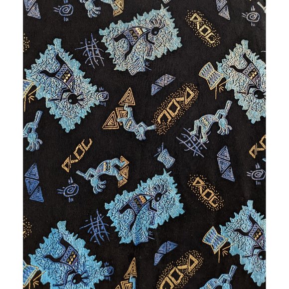 Vintage Hopi Motif Kokopelli Set Cardigan Top Slinky L/XL Southwestern 80s 90s - Picture 3 of 9